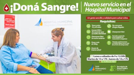 El Hospital Municipal de San Fernando convoca a donantes de sangre