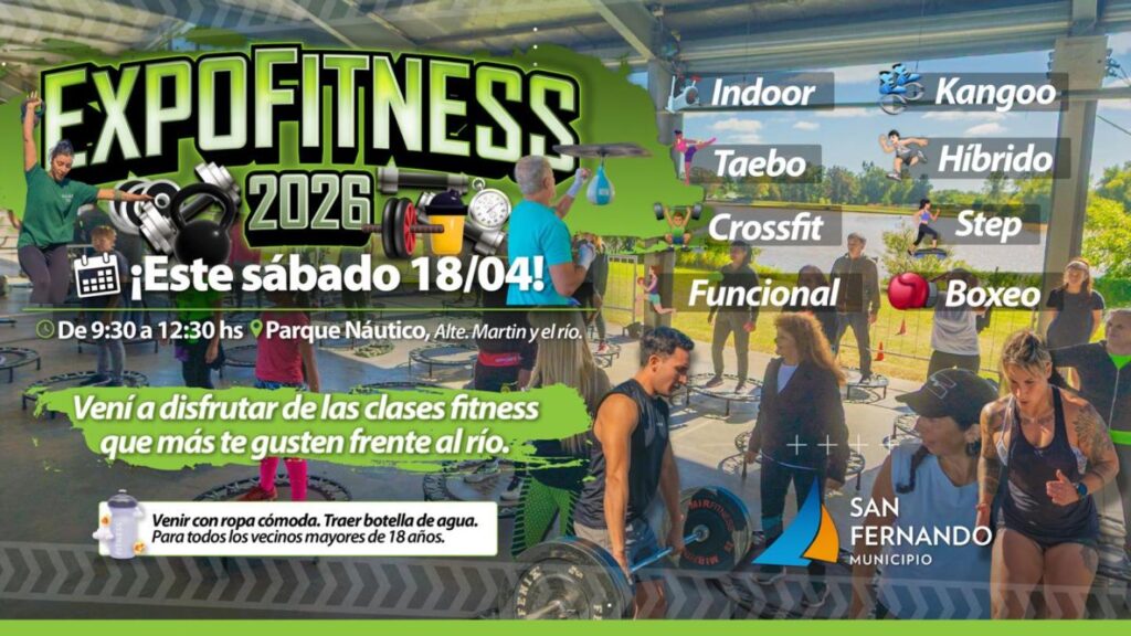 San Fernando invita a una nueva ExpoFitness el sábado en el Parque Náutico