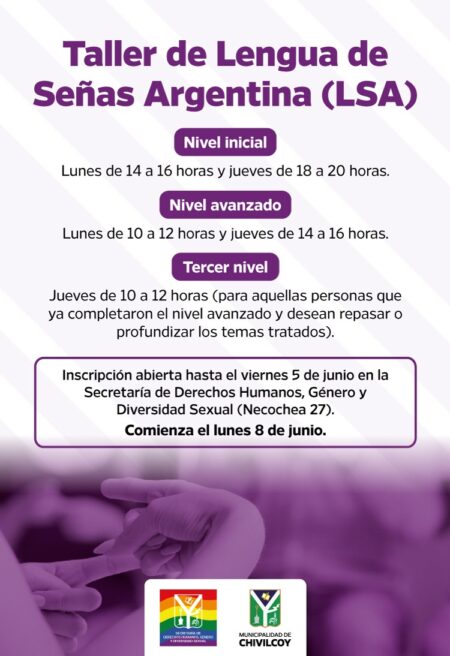 Abren la inscripción para el Taller de Lengua de Señas Argentina en Chivilcoy
