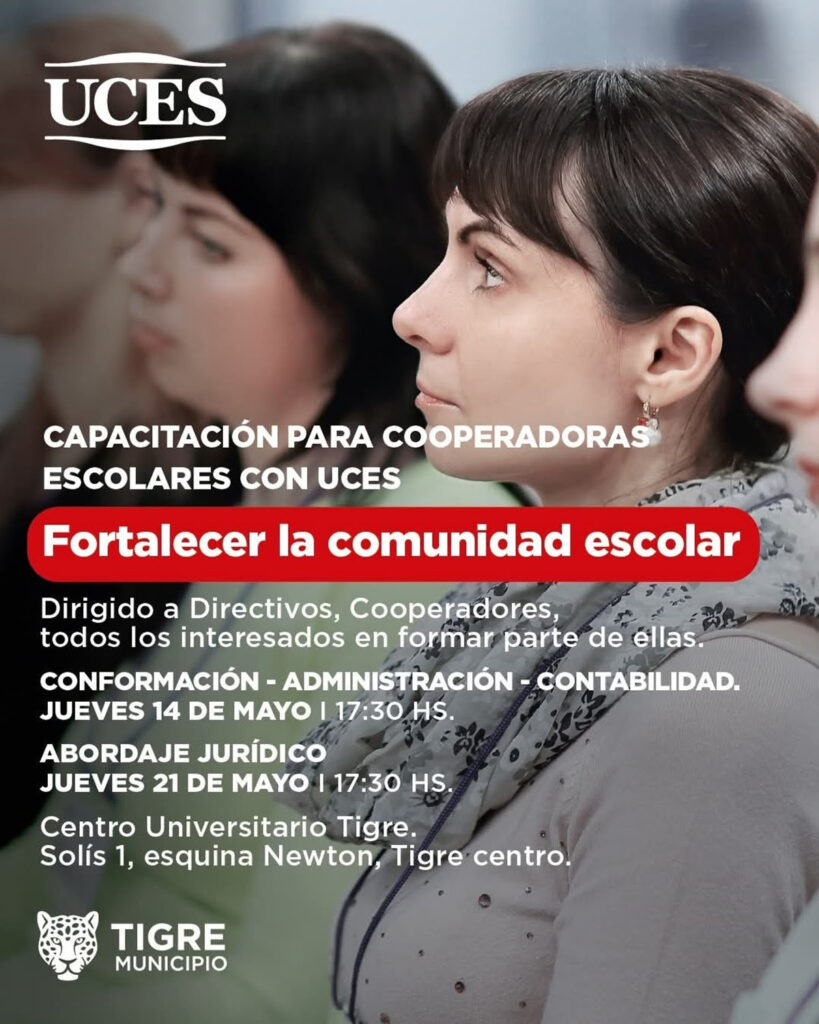 El Municipio de Tigre y la UCES lanzan la inscripción para la capacitación a cooperadoras escolares