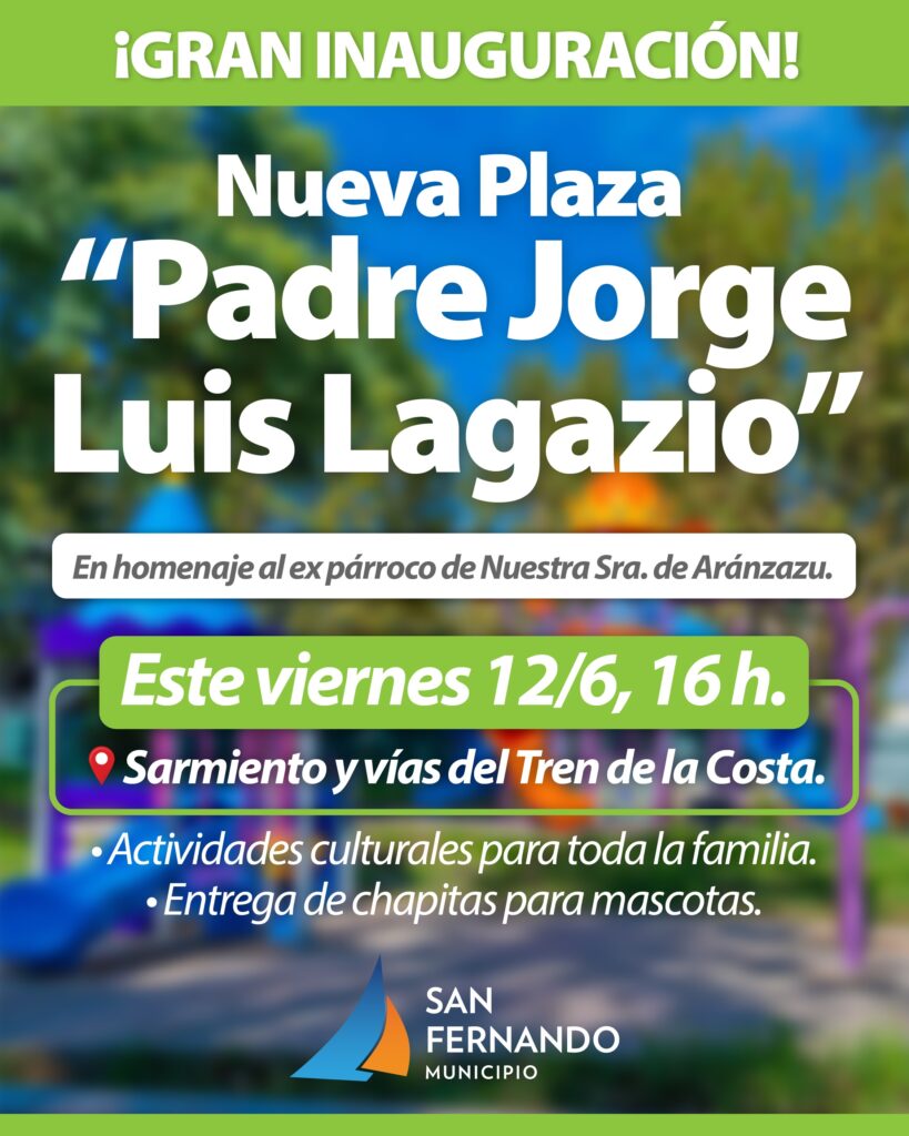 Este viernes, San Fernando inaugurará la Nueva Plaza en alrededores del Tren de la Costa