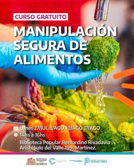 San Isidro: Abren la inscripción para el Curso Gratuito de Manipulación Segura de Alimentos en Martínez