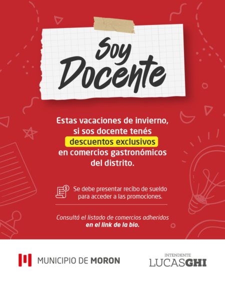 Morón lanza un programa de beneficios para docentes en vacaciones de invierno