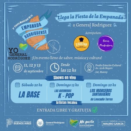 ¡Llega la 4° Fiesta Municipal de la empanada Rodriguense!