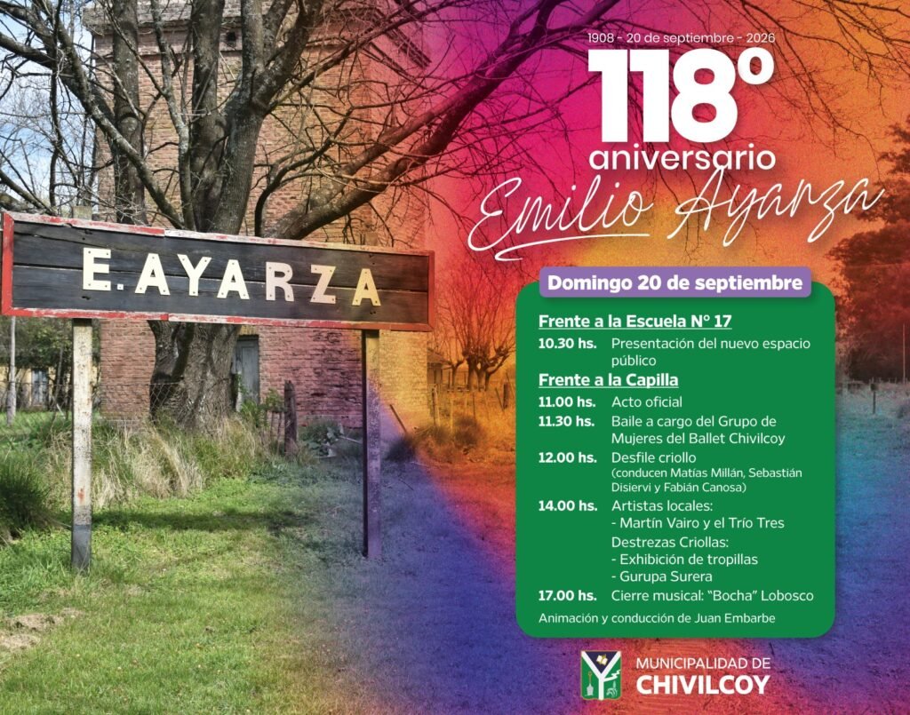 Chivilcoy: Emilio Ayarza celebrará sus 118 años con una jornada de tradición, música y actividades para toda la comunidad