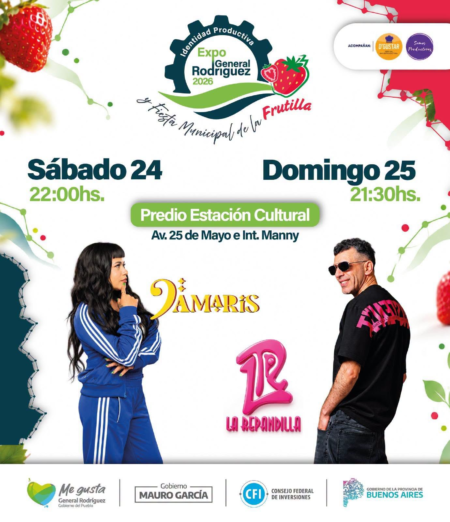 ¡Se Viene la expo General Rodríguez 2026 y la Fiesta Municipal de la Frutilla!