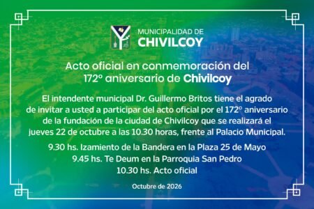 Chivilcoy se prepara para festejar su 172° aniversario con una variada agenda cultural